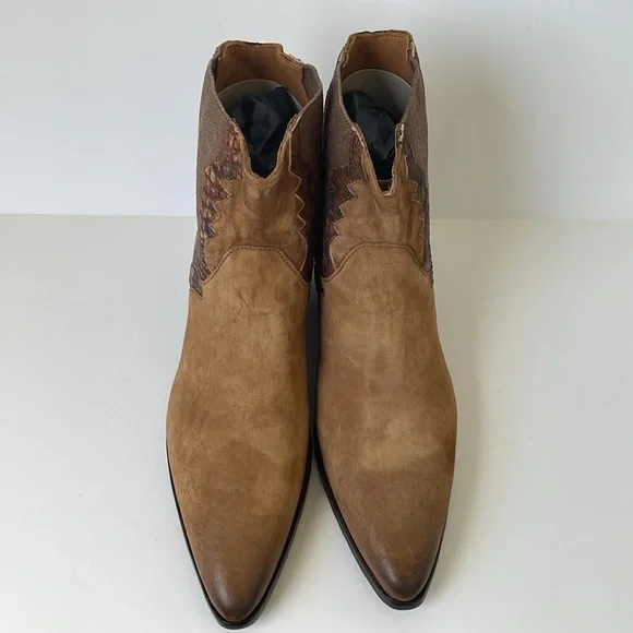 Jo Ghost Women's Sidewinder Suede Western Chelsea Boots EU 39 US 9 Italy Brown